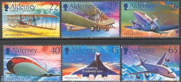 Alderney 2003 Aviation History 6v, Mint NH, Transport - Concorde - Aircraft & Aviation - Concorde