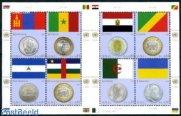 United Nations, Geneva 2011 Coins & Flags 8v M/s, Mint NH, History - Various - Flags - Money On Stamps - Coins