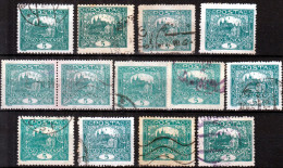 ⁕ Czechoslovakia 1919/20 ⁕ Hradcany 5 H. Mi.24 ⁕ 13v Used / Shades / Different Perf. - Gebraucht