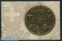 Switzerland 2013 Golden Coin S/s, Mint NH, Various - Money On Stamps - Ongebruikt
