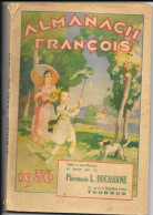 Almanach François 1936 Offert Par La Pharmacie L. Ducharne à Tournus, Santé, Soins, Conseils, Humour, 160 Pages - Health