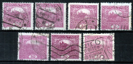 ⁕ Czechoslovakia 1919/20 ⁕ Hradcany 30 H. Mi.29 ⁕ 7v Used / Shades / Unchecked Perf. - Gebraucht