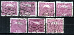 ⁕ Czechoslovakia 1919/20 ⁕ Hradcany 30 H. Mi.29 ⁕ 7v Used / Shades / Unchecked Perf. - Used Stamps
