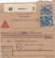 BiZone Paketkarte 1948: München 7 Nach Apotheke Haar, Nachnahme - Lettres & Documents