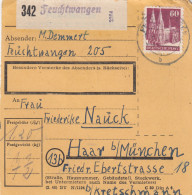 BiZone Paketkarte 1948: Feuchtwangen Nach Haar - Cartas & Documentos