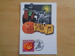 France Halloween Sorcière Balai Citrouille FDC Witch Strega Hexe Bruja Calabaza Pumpkin Kürbis Heks 2001 - Autres & Non Classés