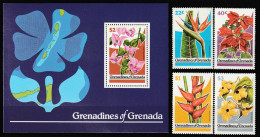 GRENADINES - N°281/4+BLOC N°41 ** (1979) Fleurs - Grenade (1974-...)