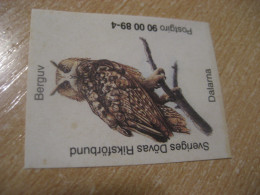 Berguv Dalarna Owl Hibou Poster Stamp Vignette SWEDEN Label Chouette - Hiboux & Chouettes