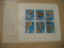 LEIPZIG 1972 To Aachen Fable Storie Legend Owl Hibou Bloc Cancel Cover DDR GERMANY Chouette - Owls