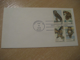 FAIRBANKS Alaska 1978 Great Gray Saw-Whet Great Horned Barred Owl Hibou FDC Cancel Cover USA Chouette - Hiboux & Chouettes