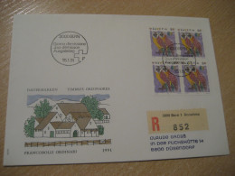 BERN 1991 Owl Hibou Registered FDC Cancel Cover SWITZERLAND Chouette - Hiboux & Chouettes