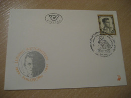 TRATTENBACH 1989 Ludwig Wittgenstein Philosophy Owl Hibou FDC Cancel Cover AUSTRIA Chouette - Hiboux & Chouettes