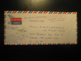 BANGALORE 1993 To USA Antariksh Bhavan ISRO Space Spatial Registered Air Mail Cancel Cover INDIA - Asia