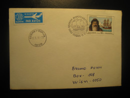 SOFIA 1990 To Wien Austria Antarctic Stamp Cancel Cover BULGARIA Pole Polar Antarctique Antarctics Antarctica - Sonstige & Ohne Zuordnung