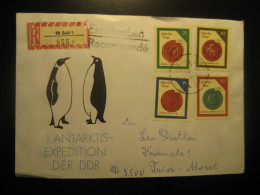 SUHL 1988 To Trier Antarctic Expedition Penguin Penguins Registered Cover DDR GERMANY Antarctique Antarctics Antarctics - Spedizioni Antartiche