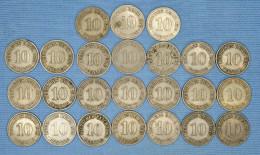 Deutsches Reich  10 Pfennig • 1906 - 1910 •  24 X  ► ALL DIFFERENT ◄ Incl. Scarcer Items • See Details • [24-288] - Sammlungen