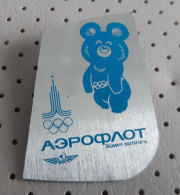 Olympic Games Moscow 1980 Misha Mascot Aeroflot Pin - Jeux Olympiques