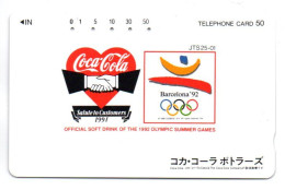 Coca Cola - Jeux Olympique Barcelone 92  Télécarte Japon Phonecard (K 08) - Olympische Spelen