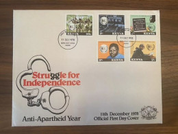 Kenya 1978 FDC International Anti-Apartheid Year Famous People Politician Military Amy Celebrations Stamps - Otros & Sin Clasificación