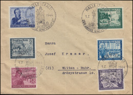 893V Reichspost 24 Pf Mit PLF V Auf Satzbrief Mit SSt HALLE / SAALE 1.7.44  - Varietà & Curiosità