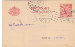 Suède - Carte Postale De 1915 - Entier Postal - Oblit Göteborg - Exp Vers Kuopio - - Briefe U. Dokumente