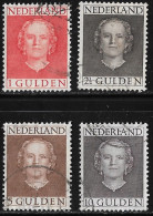 1949-51 Koningin Juliana En Face 1 T/m 10 Gulden NVPH 534 / 537 - Gebruikt