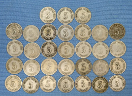 Deutsches Reich  5 Pfennig • 1874 - 1891 •  31 X  ► ALL DIFFERENT ◄ Incl. Scarcer Items • See Details • [24-294] - Collections