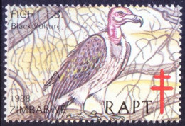 Zimbabwe 1978 MNH, Black Vulture Birds Of Prey, Help Fight TB, Seals - Águilas & Aves De Presa