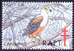 Zimbabwe 1978 MNH, Fish Eagle Birds Of Prey, TB Seal Fund To Fight TB, Medicine - Águilas & Aves De Presa