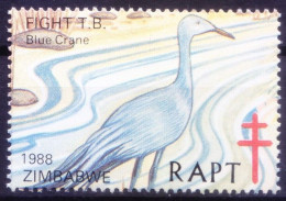 Zimbabwe 1978 MNH, Blue Crane Water Birds, TB Seal, Fund To Fight TB, Medicine - Grues Et Gruiformes