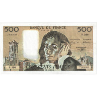 France, 500 Francs, Pascal, 1992, R.386, SUP+, Fayette:71.50, KM:156i - 500 F 1968-1993 ''Pascal''
