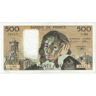 France, 500 Francs, Pascal, 1992, L.362, TTB, Fayette:71.49, KM:156i - 500 F 1968-1993 ''Pascal''