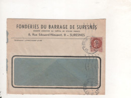 LETTRE PUB  Fonderie Du Barrage De Suresnes - Storia Postale