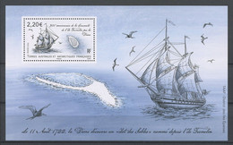 TAAF 2022 N° F1021 ** Neuf MNH Superbe 300eme Anniversaire De La Découverte De L'île Tromelin Bateau Voilier La Diane - Unused Stamps