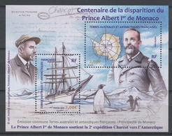 TAAF 2022 N° F1022 ** Neuf MNH Superbe Bateau Voilier Sailboat Albert De Monaco Oiseaux Manchots Birds Carte - Nuevos