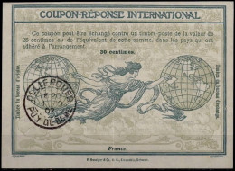 FRANCE First Day Of Issue Worldwide 01.10.1907  International Reply Coupon Reponse Antwortschein IRC IAS  O PUY DE DOME - Coupons-réponse