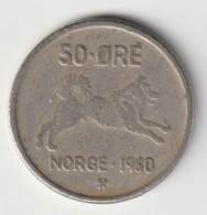 NORGE 1960: 50 Öre, KM 408 - Noorwegen