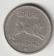 NORGE 1967: 50 Öre, KM 408 - Noorwegen