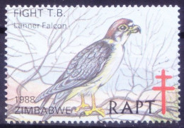 Zimbabwe 1978 MNH, Lanner Falcon Birds Of Prey, TB Seal Fund To Fight TB, Medicine - Águilas & Aves De Presa