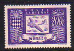 Monaco PA  N° 18 XX  Avion Et Armoiries : 200 F. Violet  TB - Poste Aérienne