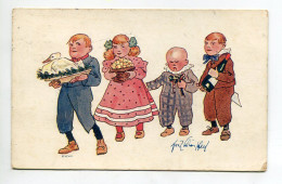 ILLUSTRATEUR 404 Fritz SCHOENPFLUG Quatuor Enfants Portant Les Mets Du Repas  1908 Timb - B K W I 654 - 6 - Schönpflug, Fritz