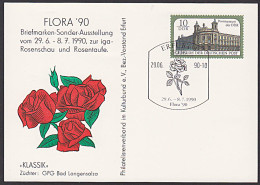 Erfurt FLORA `90 Rosenschau Rosentaufe Klassik Der GPG Bad Langensalza Privat-GA Der DDR 1990 Mit SSt. - Cartoline Private - Usati