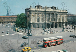 CARTOLINA  C3 TORINO,PIEMONTE-PIAZZA CASTELLO-PALAZZO MADAMA (JUVARRA 1712)-MOLE ANTONELLIANA-MEMORIA,VIAGGIATA 1975 - Plaatsen & Squares