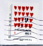 MONTIMBREAMOI " AMNESTY PAR CASTELBAJAC " COEUR OBLITÉRÉ SUR ENVELOPPE ENTIÈRE (1007)_T2103 - Autres & Non Classés