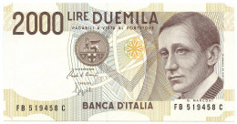 2000 LIRE BANCA D'ITALIA GUGLIELMO MARCONI LETTERA B 06/03/1992 FDS - Autres & Non Classés