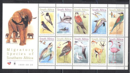 RSA 1999- Fauna- Migratory Species Of South Africa M/Sheet - Unused Stamps