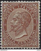 1863-65 Italia VE II 30c. Bruno Torino Bc MNH Sassone N. T19 - Altri & Non Classificati