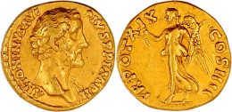 Aureus TR POT XIX = 155/156. Barhäuptiges Halbdrap. Brb. R./TR POT COS IIII. Victoria Steht L. 6,18 G. Gutes Sehr Schön. - Other & Unclassified