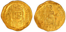 Solidus Zu 22 Siliquae 567/578, Theoupolis (Antiochia). Behelmte Büste V.v., Globus Mit Victoriola/VICTORIA AVGGG Θς OB* - Bizantine