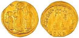 Solidus 638/639 Constantinopel, 2. Offizin. Heraclius, Heraclius Constantin Und Heraclonas Stehen Nebeneinander/VICTORIA - Byzantinische Münzen